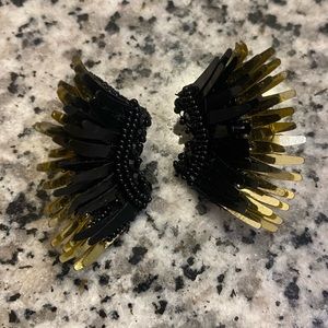 Mignonne Gavigan Wing earrings gold and black